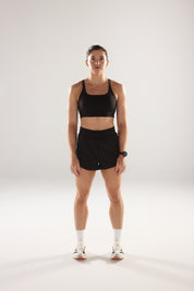 Pace Yourself Shorts (High Rise) in Black Sesame