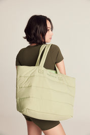 The Oversized Plush Tote in Matcha Latte
