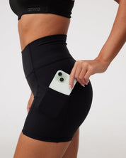 Pocket Shorts (Mini 4") in Black Sesame