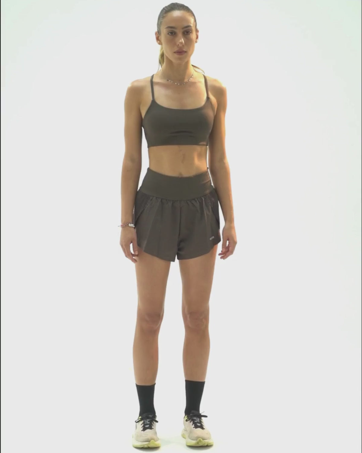 Split Shorts in Black Sesame