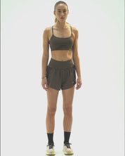 Split Shorts in Black Sesame