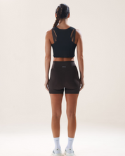 Race Crop Tank in Black Sesame