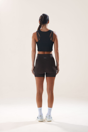 Race Crop Tank in Black Sesame