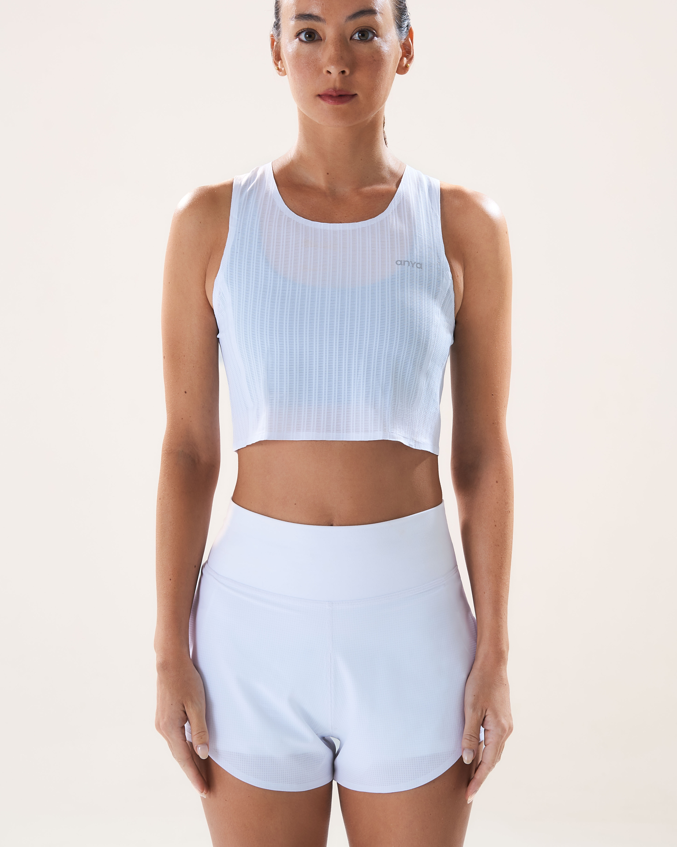 Race Crop Tank in Yoghurt