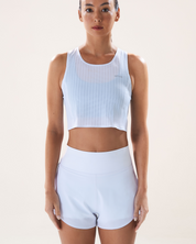 Race Crop Tank in Yoghurt