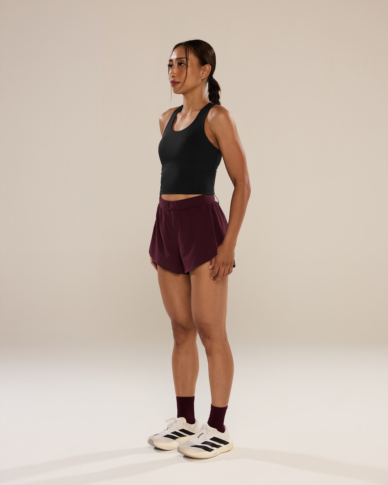 Run Strong Longline Bra in Black Sesame
