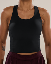 Run Strong Longline Bra in Black Sesame