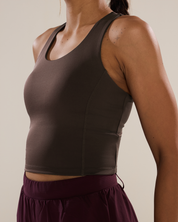 Run Strong Longline Bra in Espresso
