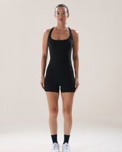 Scoop Longline Bra in Black Sesame