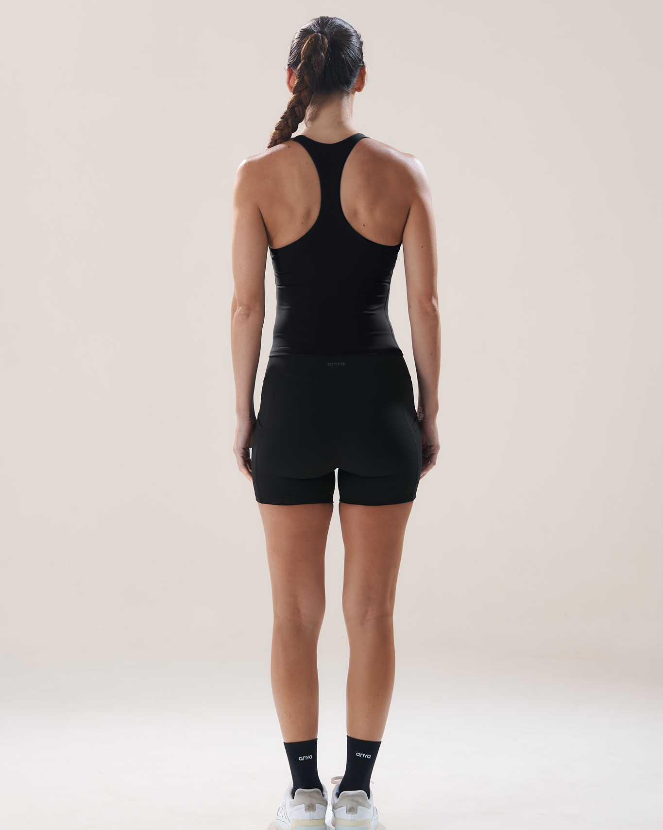 Scoop Longline Bra in Black Sesame