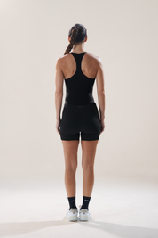 Scoop Longline Bra in Black Sesame