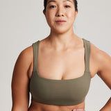 Square Neck Bra in Avocado