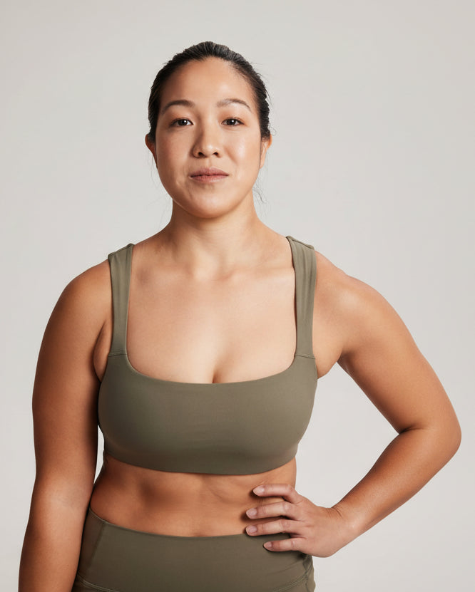 Square Neck Bra in Avocado