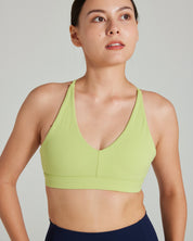 V Plunge Bra 2.0 in Zest